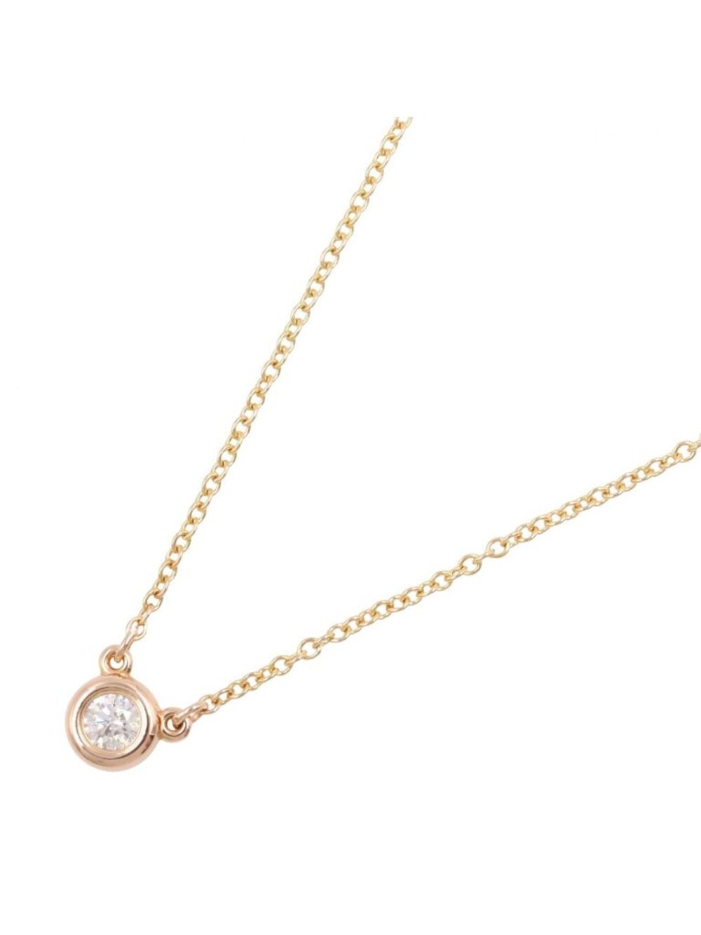 Tiffany & Co Necklace by the Yard Diamond Neck 41.5 18k Pink Gold